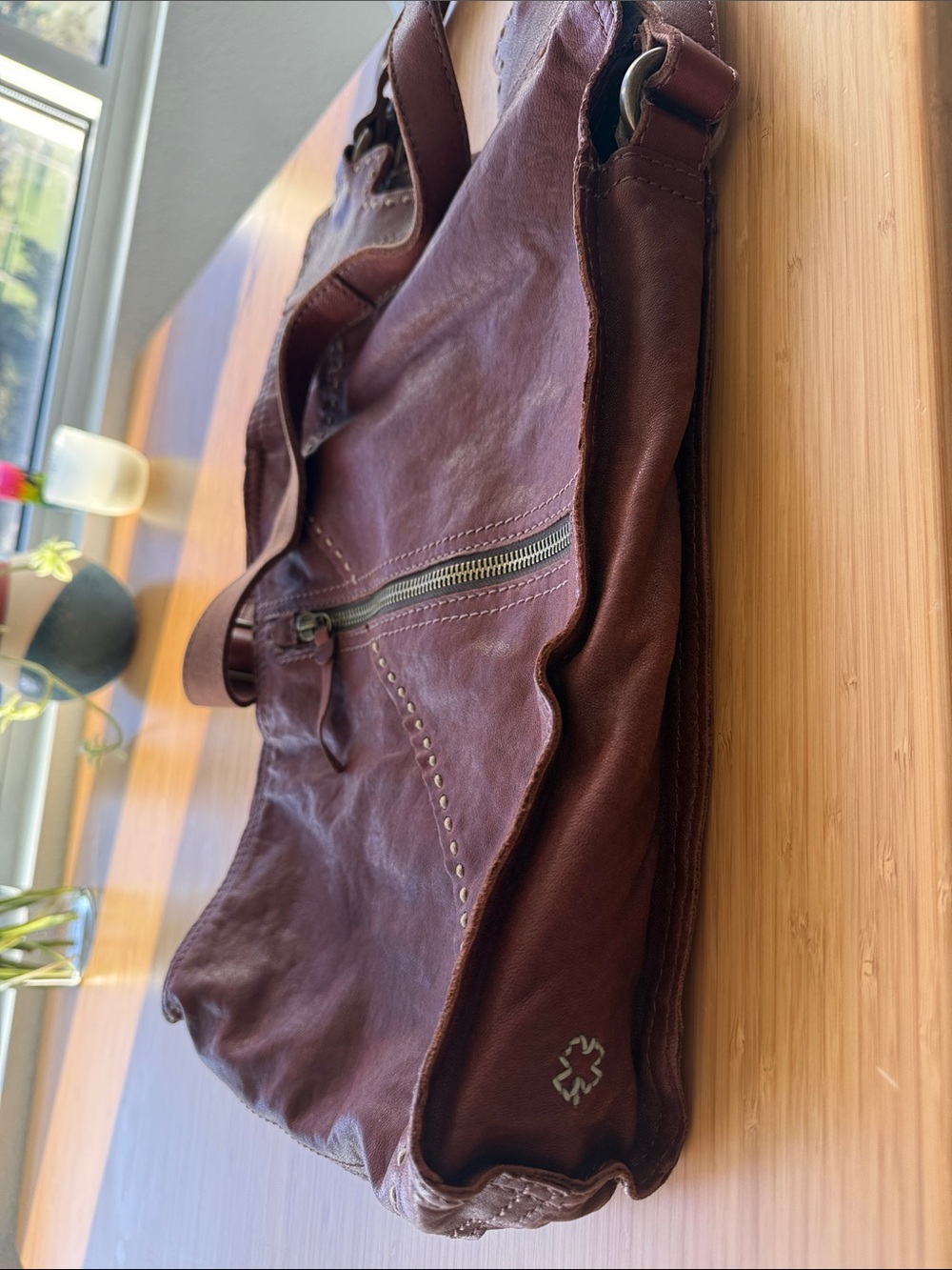 NWOT Lucky Brand Abbey Road Leather Crossbody Messenger Bag in Rustic Brown - Picture 5 of 6